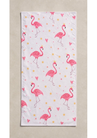 75x150 Plaj Havlusu Yumuşak Dokulu Emici Deniz Ve Havuz Havlusu Pembe-beyaz