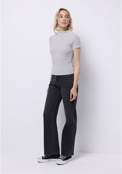 Colin's Colins Slim Fit Dik Yaka Düz Kadın Gri Kısa Kol Tişört Cl1077100 Q1.v2 Lgm Gri