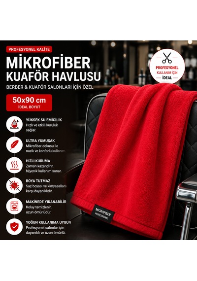 Naturıca Mikrofiber Havlu 6 Adet 50x90 Kırmızı