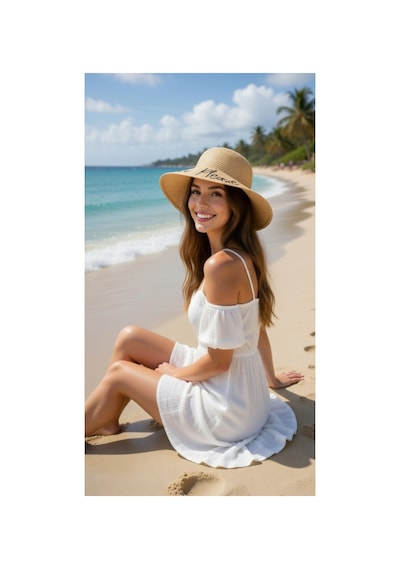Mollycrush Kadın Camel Beach Please Hasır Şapka Yazlık Şık Model Camel