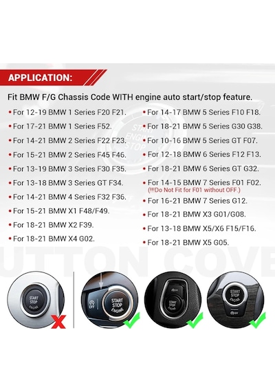 Bmw X3 G01 Kristal Start Stop Tuş Kırmızı