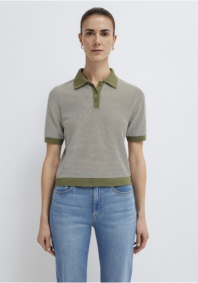 Mavi - Çizgili Yeşil Polo Tişört 1614310-91729