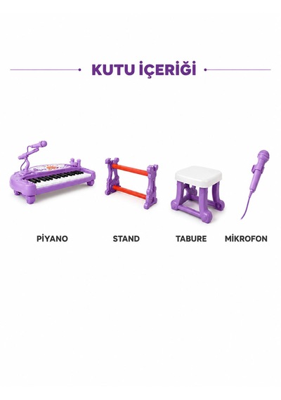 37 Tuş Piyano Seti 8 Farklı Demo Şarkı Enstrüman Ritim Pil İle Çalışır Piller Kutuyu Dahil Değildir 0.775 Mm