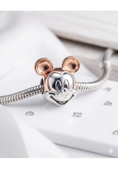 Bayan Mickey Mouse Model Gümüş Charm