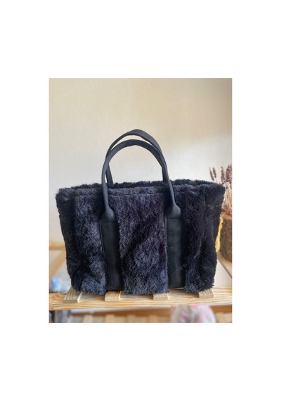 Aksesuar The Tote Bag Peluş Çanta 21x21cm siyah