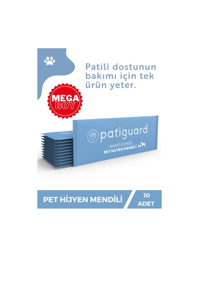 Patiguard Pet Hijyen Mendili Nano Gümüş Evcil Hayvan Pet 10 Adet