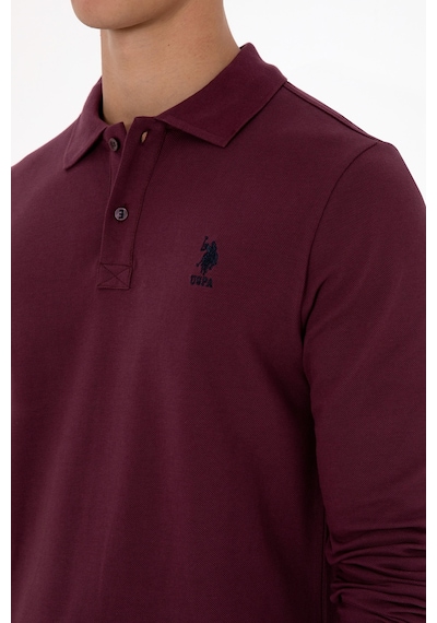 U.S. Polo Assn. Erkek Regular Fit Polo Yaka Koyu Bordo Basic Sweatshirt 50307757-VR177 U.S. Polo Assn. Erkek Regular Fit Polo Yaka Koyu Bordo Basic Sweatshirt 50307757-VR177