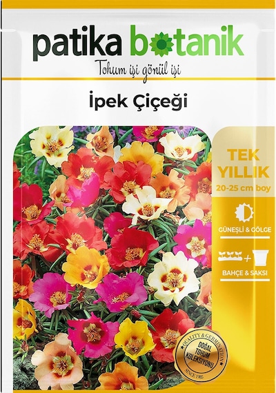 Patika Botanik 100 Adet İpek - Şellaki Portulaca Grandiflora Çiçek Tohumu