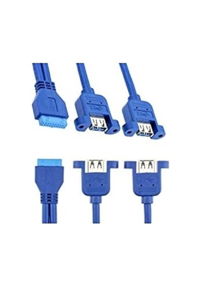 Platoon Ars 19 Pin Usb 3.0 Dişi To 2x Usb 3.0 Dişi Panel Tipi Kablo