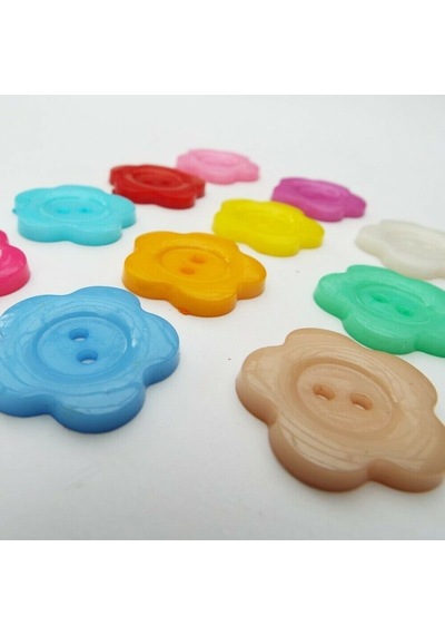 Çiçek Renkli Düğme Renkli Papatya Düğme 2 Cm - 25 Adet