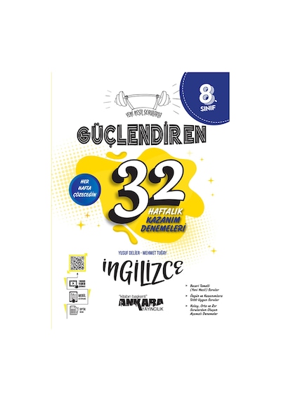 8. Sınıf İngilizce Güçlendiren 32 Haftalık Kazanım Denemeleri  -  Mehmet Tuğay  -  Ankara Yayıncılık