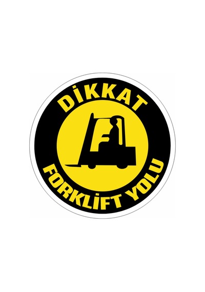 Dikkat Forklift Yolu Yer Etiketi - L - 3
