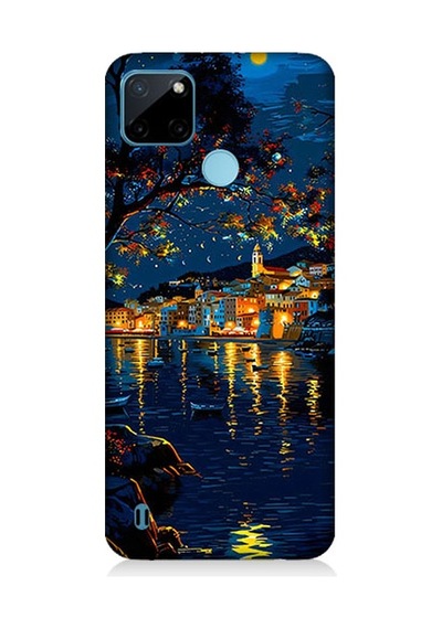 Realme C21y Uyumlu Gece Işıkları Desenli Silikon Kılıf