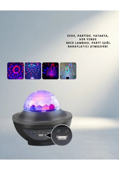 Eğlenceli Galaxy Projektör İle Müzik Ritimli Işık Efektleri .