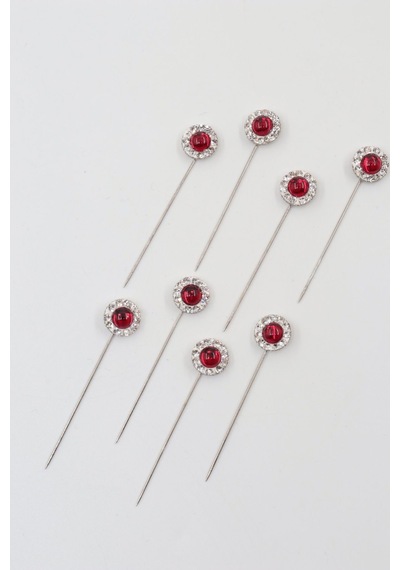 Numetal 8 Li Kristal Taşlı Eşarp İğnesi. Şal İğnesi. Türban İğnesi. Başörtü İğnesi. Eşarp Ve Şal İğnesi Gümüş
