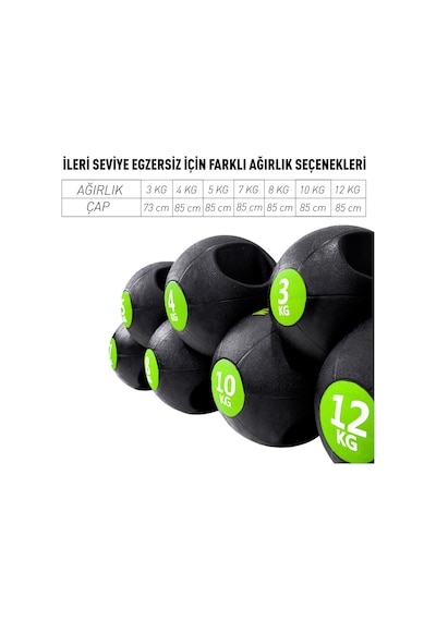 Woqes Çift Tutacaklı Slam Ball Sağlık Topu Ağırlık Topu 5KG