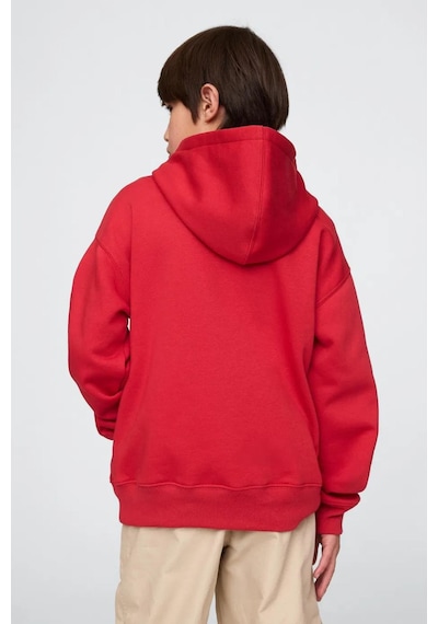 Gap Erkek Çocuk Relaxed Logolu Kapüşonlu Sweatshirt-11628 KIrmızı