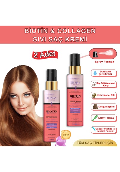 Elysian Essence Biotin & Collagen Sıvı Saç Kremi 2'li Set