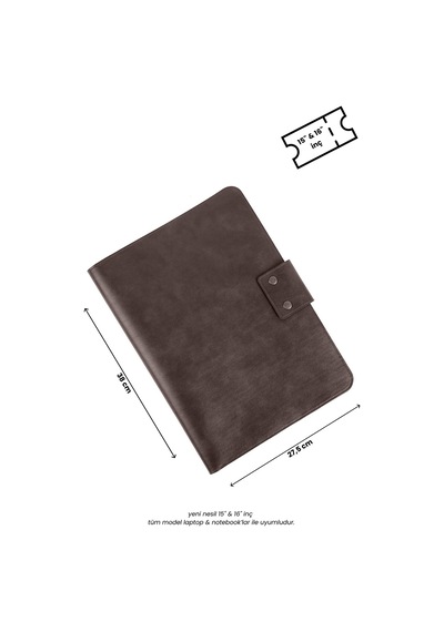 Mussen Macbook Neo Air Pro 15-16 İnç Organizer Evrak & Laptop & Tablet Çantası Kahve Nova