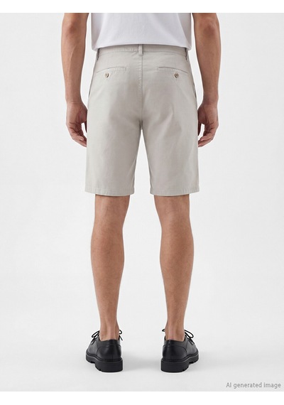 Lcwaıkıkı Classic Gri Standart Kalıp Erkek Gabardin Şort