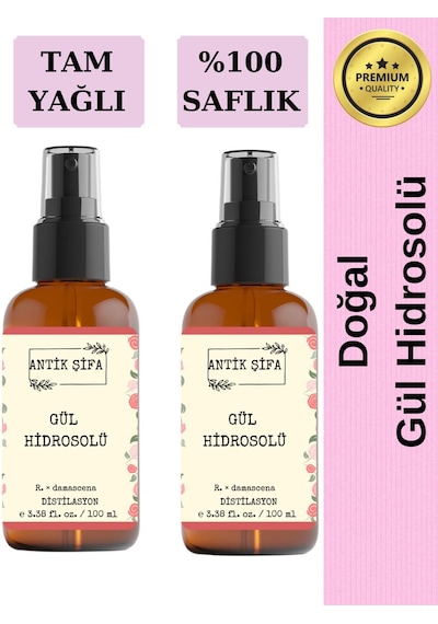 Gül Suyu 200ml- Yağı Alınmamış Saf Tam Yağlı Gül Hidrosolü 2 X 100 Ml