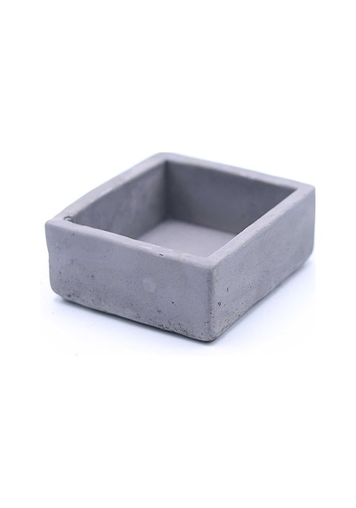 Kare Beton Saksı 10cm Gri
