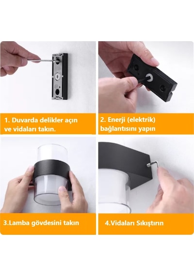 Duvar Led Lamba 12w Gün Işık 3200k Bahçe Teras İç&dış Mekan Gün Işığı