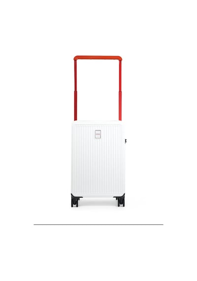 Ground İnce Çizgili Ametis 2'li Set Valiz 010737 Beyaz