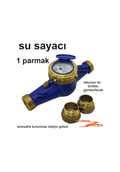 SU SAATİ SAYACI 1 PARMAK KURU TİP SOĞUK SU SAYACI ÜÇ ÇEYREK
