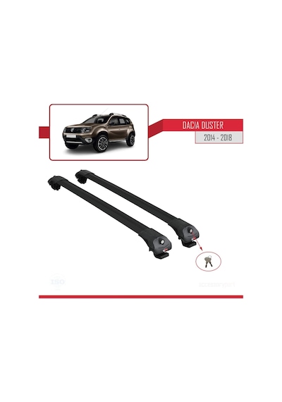 Dacia Duster 2014-2018 Arası İle Uyumlu Ace-1 Ara Atkı Tavan Barı Siyah