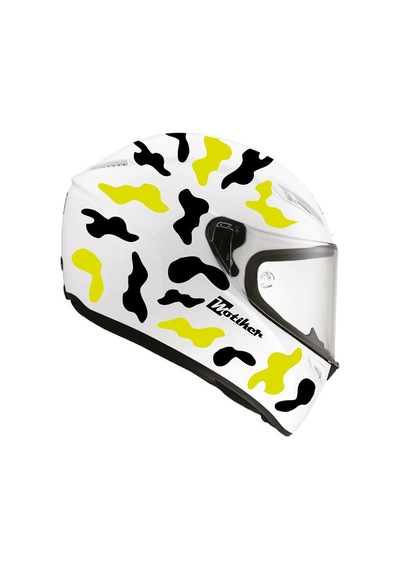 Siyah Neon Sarı Kamuflaj Kask Sticker Modeli