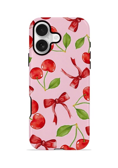 Apple iPhone Uyumlu 17 Vorian Çift Katmanlı Magsafe Kılıf Cherry Ribbon Garden