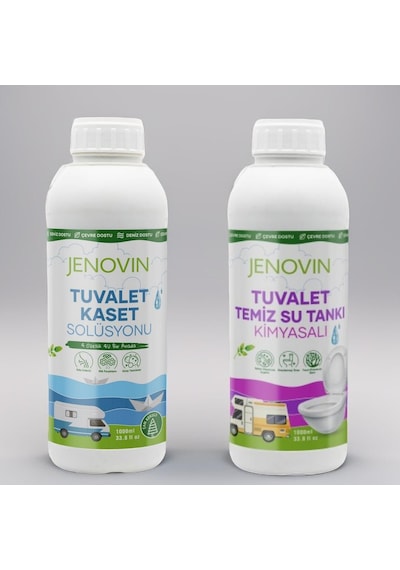 Jenovin Sifon Temizliği Karavan & Tekne Tuvalet Kimyasalı 1L - Katı Atık Parçalama Çam Kokusu