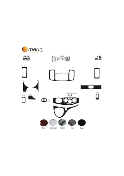 Meriç® Renault Trafic Ön Torpido Kaplama 16 Parça 2011-2015 (530157292)