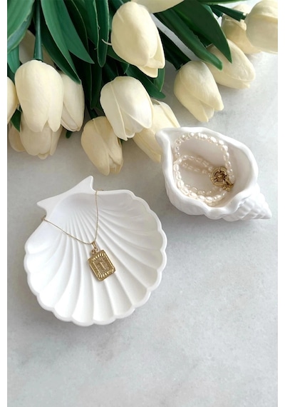 Bernami Mumluk Şamdanpinterest 2'li Beyaz Taş Tozu Deniz Kabuğu Ve Istiridye Set Diğer