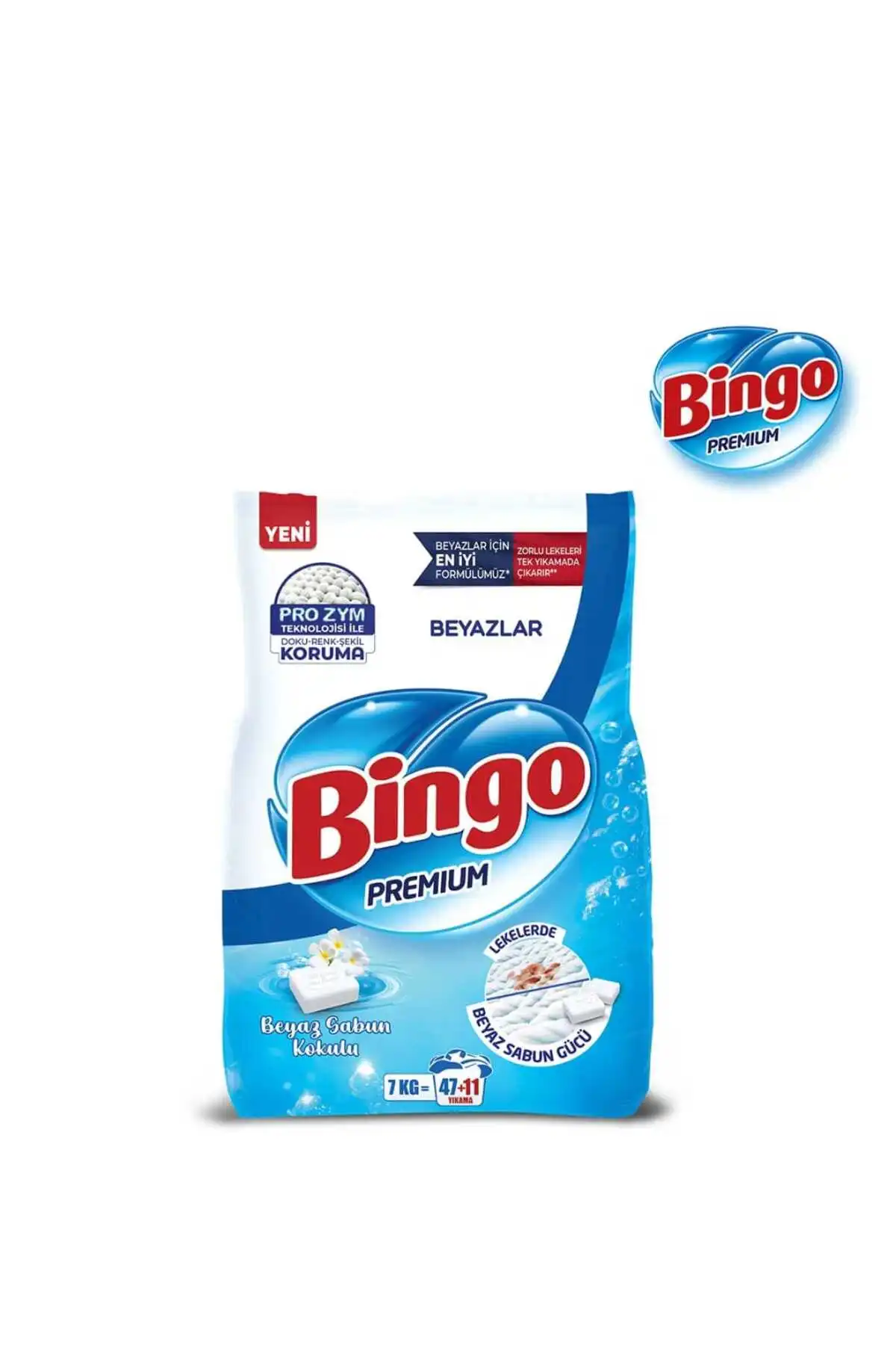 Bingo Premium Beyazlar İçin Toz Deterjan 2 Li Paket 7 Kg X 2 Geleneksel Beyaz Sabun Kokusu