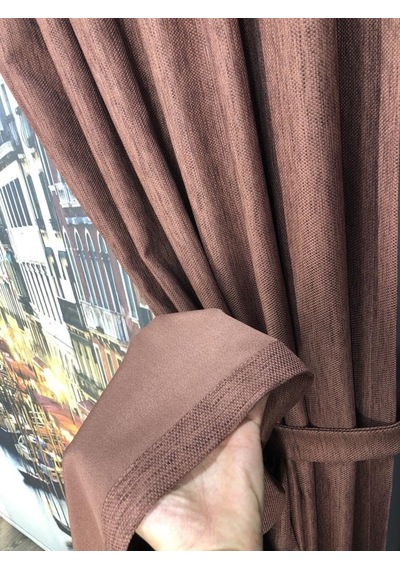 Fon Perde Keten Işık Engelleyici Blackout Linen Karartma Perde 200 X 270 Kiremit Diğer