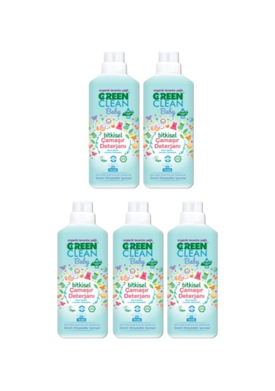 U Green Clean Baby Organik Lavanta Yağlı Bitkisel Çamaşır Deterjanı 5 x 1 L