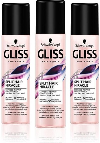 Gliss Split Hair Miracle Sıvı Saç Kremi 200 Ml X 3 Adet