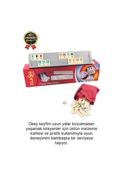 Premium Kaliteli Eğlence Hobi Çizilmeye Dayanıklı Silinebilir Büyük Boy Flash Plastik Okey Takımı