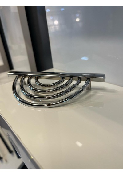Yarım Lila Metal Kulp 96mm Krom Dolap Kapak Modern Çekmece Tv Ünite Mobilya Komidin Şifonyer Gümüş