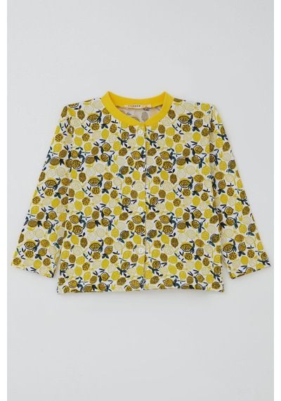 Breeze Kız Bebek Pijama Takımı Limon Bahçesi 4 Ay-1 Yaş, Sarı Sarı