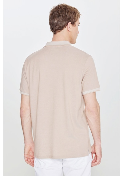 Ac&Co / Altınyıldız Classics Polo Yaka Cepli Regular Fit Bol Kesim Düz Tişört - 482518226 Bej