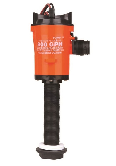 Sealux Marine Livar Pompası Dikey 800 Gph 12v Beyaz - Turuncu