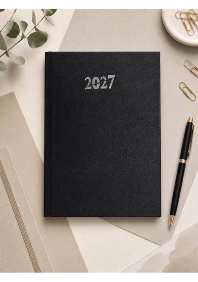 Ofisinn 2027 Cilt Bezli Sert Kapak 17x24 Cm Planlayıcı Günlük Ajanda Siyah