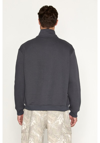 Grımelange Ceremıno Erkek Yarım Fermuarlı Gri Sweatshirt
