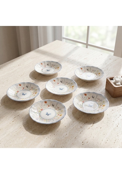 Güral Flora Blue 6 Parça Çay Tabağı 48833 Diğer