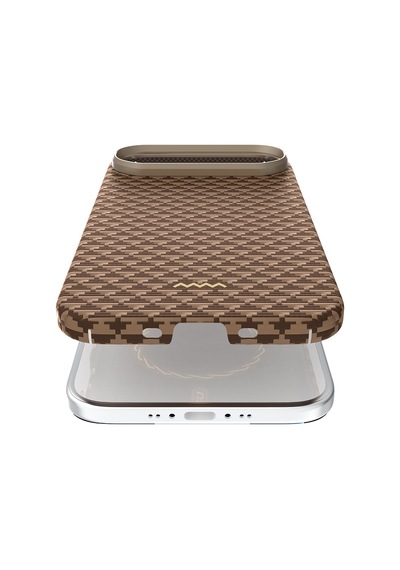 Apple Uyumlu iPhone 17 Air Kılıf M-safe Şarj Özellikli Raptic Aramid Skin Origin Serisi Kapak Kahverengi