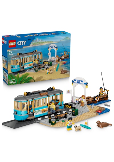 LEGO® City Klasik Plaj Tramvayı 60506 - 7 Yaş ve Üzeri Çocuklar için 5 Minifigür İçeren Yaratıcı Oyuncak Yapım Seti (693 Parça)
