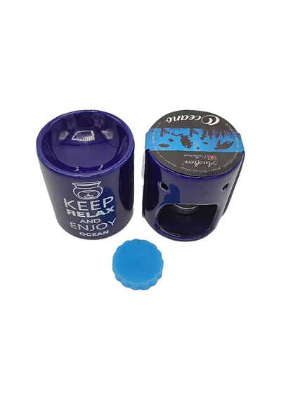 Keep Relax And Enjoy Ocean Seramik Buhurdanlık ve Wax Mum